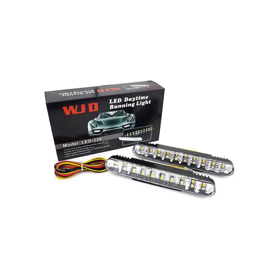 Univerzálne denné LED svetlo do auta, DRL, 2x8W, s označením E4