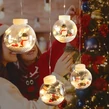 Vianočná LED svetelná reťaz s guľami, figúrky snehuliakov, studená biela, 3m