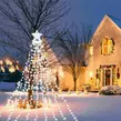 Obraz 2/2 - Vianočný  sveteľný vodopád s hviezdou, 8 programový, 360 LED, studená biela