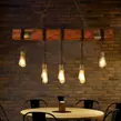 Obraz 8/11 - Veľká drevená závesná lampa v štýle Loft s 10 LED žiarovkami a kovaním - 120 cm
