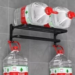 Nástenný hliníkový držiak na uteráky a polička Elite®, 60 cm, čierny