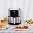 Fritéza Elite® 8 l + kniha receptov, 1800W teplovzdušná fritéza bez oleja s digitálnym displejom, elegantný kryt z nehrdzavejúcej ocele