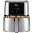 Fritéza Elite® 8 l + kniha receptov, 1800W teplovzdušná fritéza bez oleja s digitálnym displejom, elegantný kryt z nehrdzavejúcej ocele