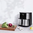 Fritéza Elite® 8 l + kniha receptov, 1800W teplovzdušná fritéza bez oleja s digitálnym displejom, elegantný kryt z nehrdzavejúcej ocele