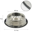 Miska pre psov z nehrdzavejúcej ocele, miska na kŕmenie s protišmykovým, vypuklým vzorom labiek, 15,5 cm