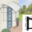 Plastová extra ľahká priesvitná strieška s upevňovacími prvkami 120 x 90 cm, čierny rám