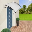 Plastová extra ľahká priesvitná strieška s upevňovacími prvkami 120 x 90 cm, čierny rám