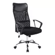 Obraz 1/10 - Ergonomická kancelárska stolička s vysokým operadlom v čiernej farbe s chrómovými nohami
