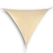 Slnečná plachta - tienidlo na terasu, balkón a záhradu trojuholníková 5x5x5 m béžová - polyester (nepremokavá)