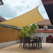 Obraz 2/8 - Slnečná plachta - tienidlo na terasu, balkón a záhradný štvorec 3x3 m v pieskovej farbe - polyester (vodeodolný)