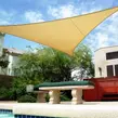 Obraz 8/8 - Slnečná plachta - tienidlo na terasu, balkón a záhradu trojuholníkového tvaru 5x5x5 m v pieskovej farbe - polyester (vodeodolný)