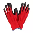 Obraz 4/5 - 12 párov univerzálnych montážnych rukavíc, ochranné rukavice s máčanou dlaňou, veľkosť 10, červené
