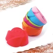 12-dielna farebná silikónová forma na muffiny - forma na ružu
