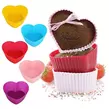 Obraz 1/10 - 12 ks farebných silikónových foriem na muffiny - v tvare srdca