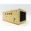 Drevený stereo reproduktor bluetooth s bezdrôtovým nabíjaním, svetlohnedý