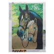 Obraz 2/8 - Diamantová mozaiková výšivka, kone, 5 rozmerov, 30 × 40 cm, viacfarebná