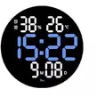 Obraz 1/4 - Digitálne nástenné hodiny na batérie, čierne s modrým číselným displejom