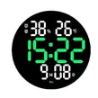 Obraz 1/4 - Digitálne nástenné hodiny na batérie, čierne so zeleným číselným displejom