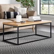 Elite Home® Elegantný minimalistický konferenčný stolík s čiernym kovovým rámom a dubovou doskou