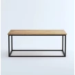 Elite Home® Elegantný minimalistický konferenčný stolík s čiernym kovovým rámom a dubovou doskou