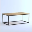 Elite Home® Elegantný minimalistický konferenčný stolík s čiernym kovovým rámom a dubovou doskou