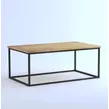 Obraz 5/7 - Elite Home® Elegantný minimalistický konferenčný stolík s čiernym kovovým rámom a dubovou doskou