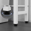 Elite Home® 3-poschodová kovová kúpeľňová polica s drevenými policami nad práčkou s horným plnením, biela - 182 cm