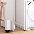 Elite Home® pevná kovová kúpeľňová polička s drevenou policou nad práčkou, biela - 110 cm