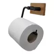 Obraz 7/8 - Elite Home® Nástenný držiak na toaletný papier, bambus + oceľ, čierny
