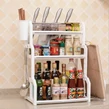 Elite Home® trojstupňová kuchynská organizérska polica s háčikom a držiakom na nože