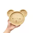 Obraz 3/11 - Elite Home® bambusový tanier v tvare medvedíka s prísavkou, detský príbor so silikónovou lyžičkou a vidličkou, sada 3 kusov