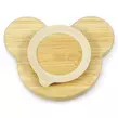 Obraz 9/9 - Elite Home® bambusový tanier v tvare žaby s prísavkou, detský príbor so silikónovou lyžičkou a vidličkou, sada 3 ks