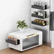 Elite Home® magnetická kovová polica, kuchynský úložný systém pre chladničku, mikrovlnnú rúru, práčku, 4 ks, čierna