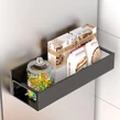 Elite Home® magnetická kovová polica, kuchynský úložný systém pre chladničku, mikrovlnnú rúru, práčku, 4 ks, čierna