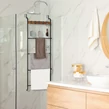 Elite Home® 5-úrovňová kovová kúpeľňová polica, vešiak na uteráky s 5 vešiakmi, zavesenie na dvere