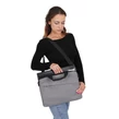Obraz 9/9 - Taška na notebook pre 12-14" notebook alebo tablet, taška cez rameno, zapínanie na zips, látka, sivá