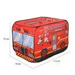 Obraz 4/7 - Detský stan na hranie s dizajnom hasičského auta, textilný nosič, 112x70x75 cm, červený