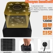 Stolný sálavý ohrievač, ventilátor s oscilačnou funkciou, 1200 W