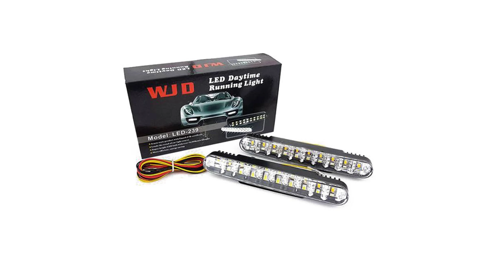 Univerzálne denné LED svetlo do auta, DRL, 2x8W, s označením E4 - Auto