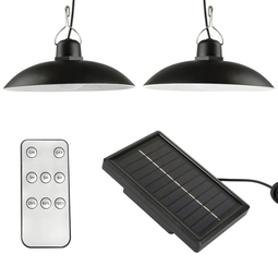 2 retro závesné solárne LED svietidlá s diaľkovým ovládaním a solárnym panelom