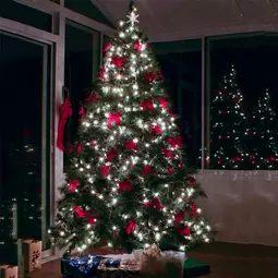 100 LED 8 Program Vnútorné mikro LED vianočné stromčekové svetlo 11,5 metra - studená biela