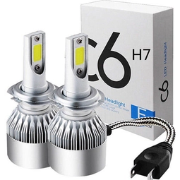 C6 LED žiarovka do auta s objímkou H7 - studená biela