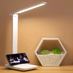 Stolná LED lampa s nastaviteľnou teplotou farieb a jasom s držiakom na telefón, 5W