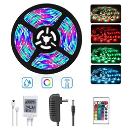 5 metrový vodotesný RGB LED pásový set s diaľkovým ovládaním a napájaním