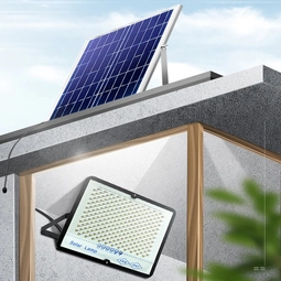 Vysoko svietivé pouličné a dvorové svietidlo s diaľkovým ovládaním a samostatným solárnym panelom, 100W