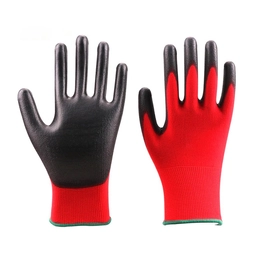 12 párov univerzálnych montážnych rukavíc, ochranné rukavice s máčanou dlaňou, veľkosť 10, červené