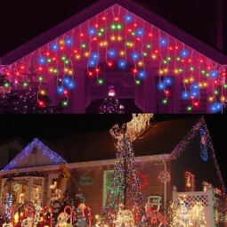 25 metrov, 500 LED vianočný svetelný reťazec, šumivý svetelný reťazec s farebným a studeným bielym svetlom