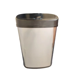 Automatický odpadkový kôš Sensory 50 l, inox, s čiernym vekom, SD-007-B