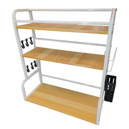 Elite Home® trojstupňová kuchynská organizérska polica s háčikom a držiakom na nože