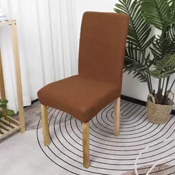 Pružný, elastický poťah na jedálenskú stoličku, chránič stoličky, odolný, prateľný 1 kus, hnedý